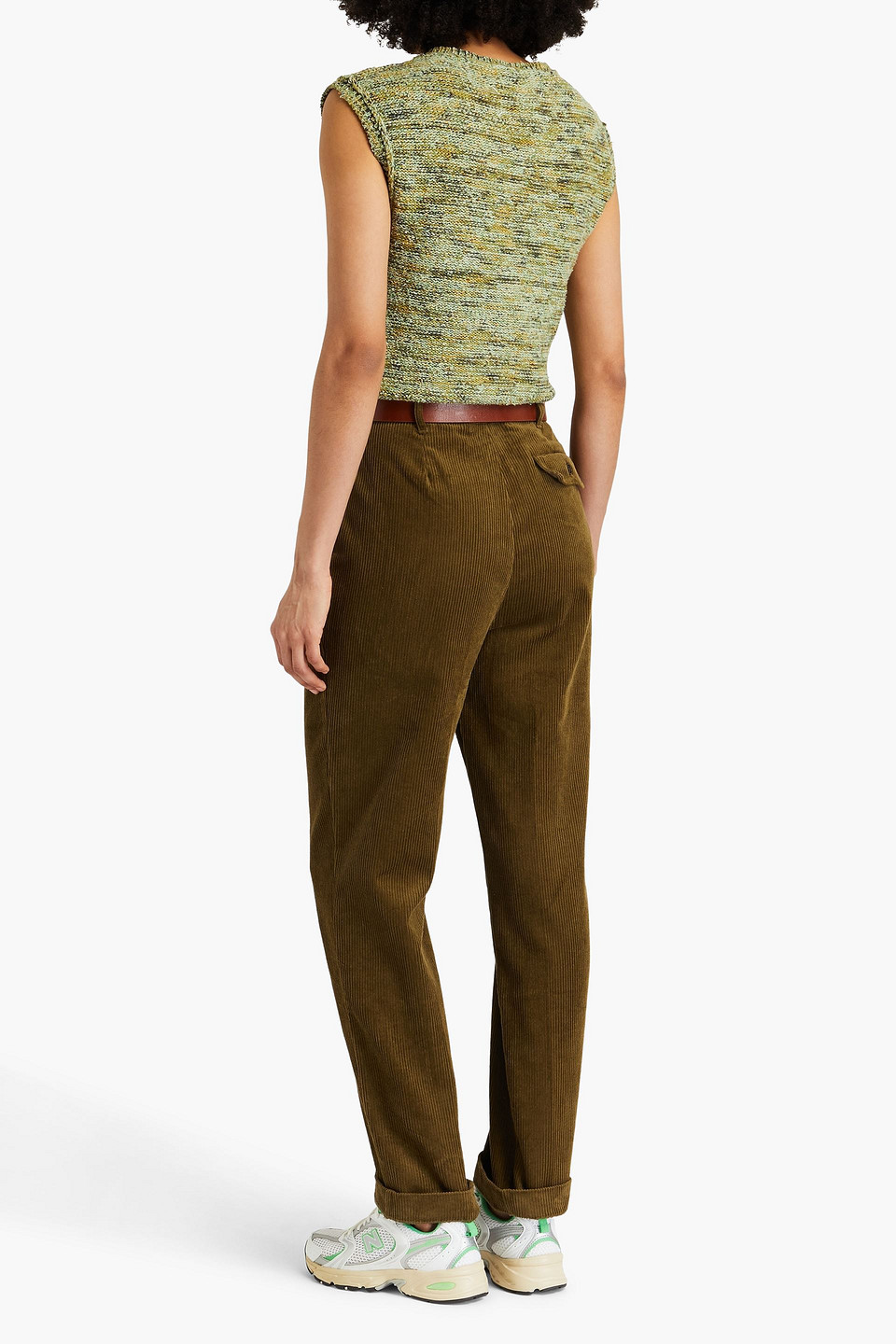 Shop Alex Mill Boy Cotton-corduroy Tapered Pants In Army Green