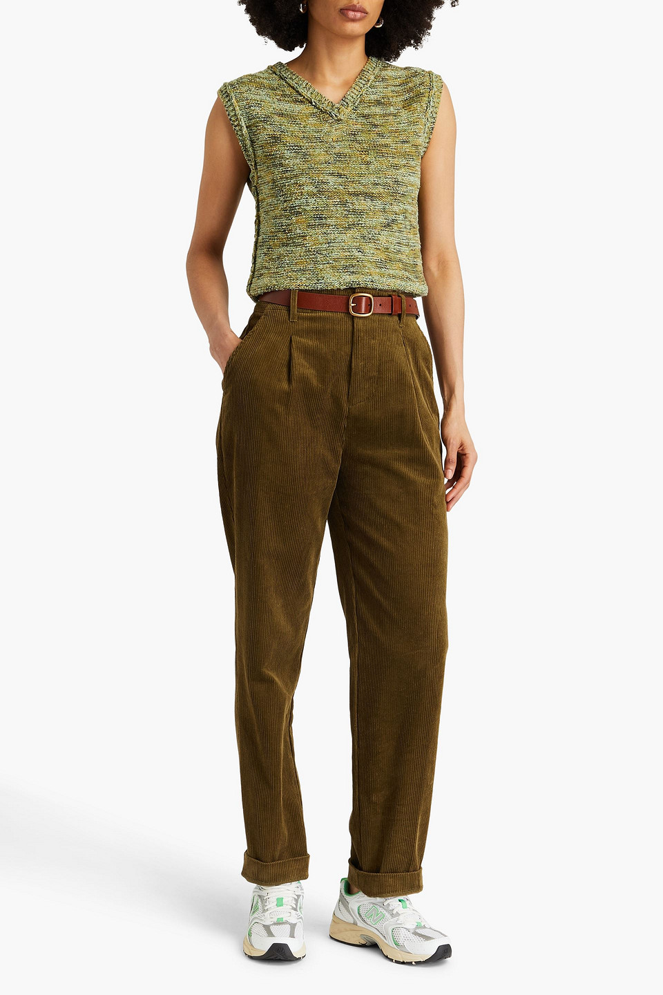 Shop Alex Mill Boy Cotton-corduroy Tapered Pants In Army Green