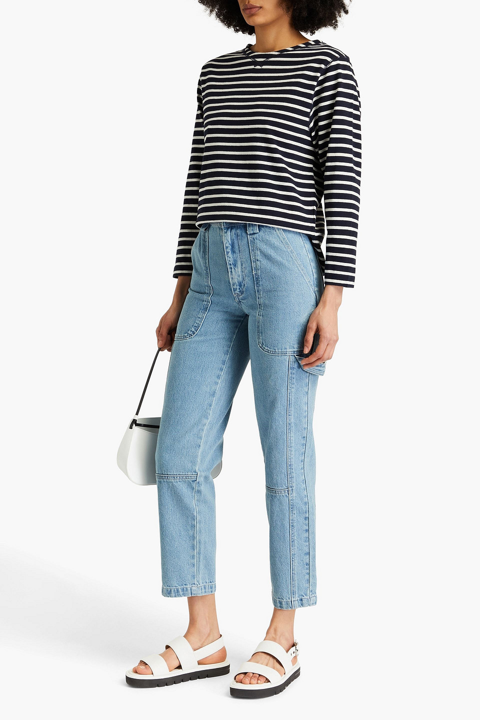 Alex Mill Phoebe High-rise Tapered Jeans In Mid Denim