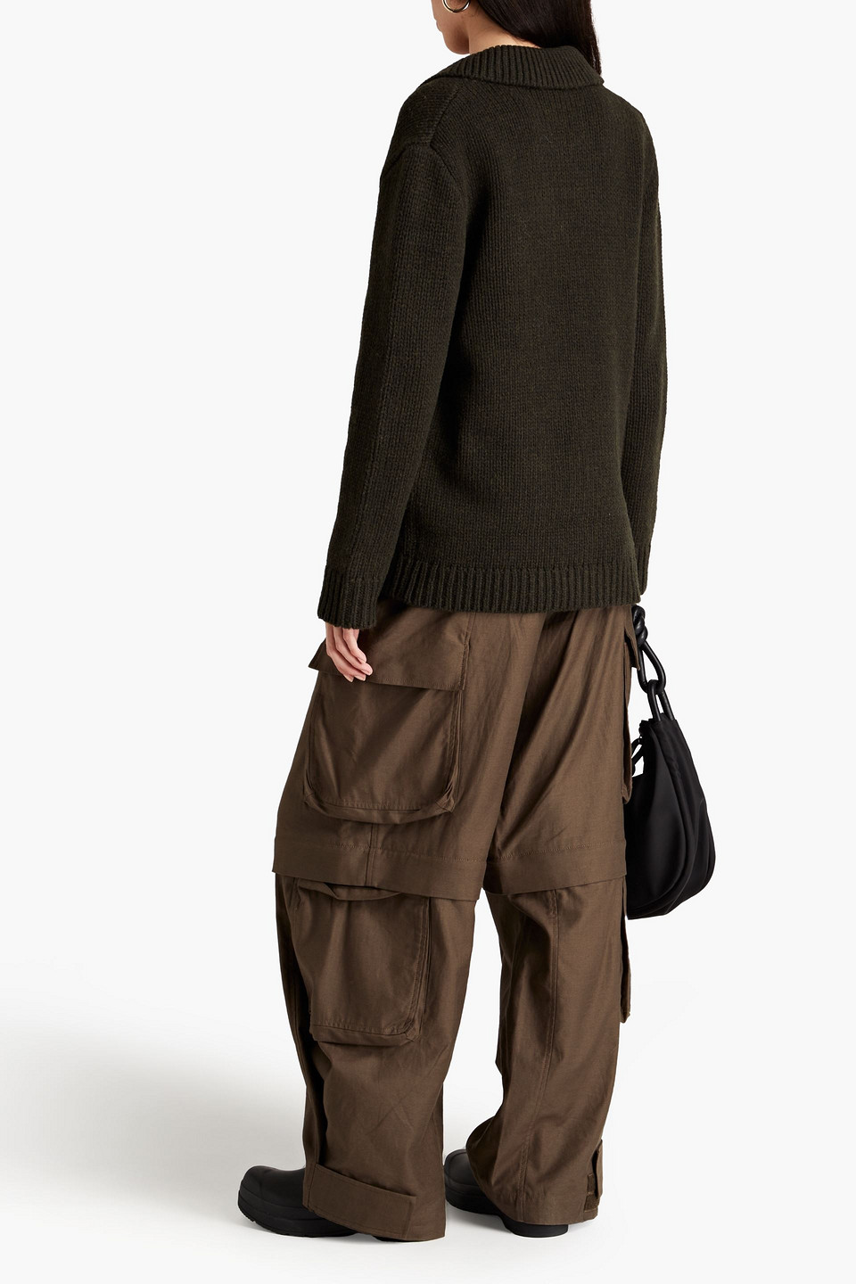 Alex Mill Sabine Merino Wool Cardigan In Dark Green