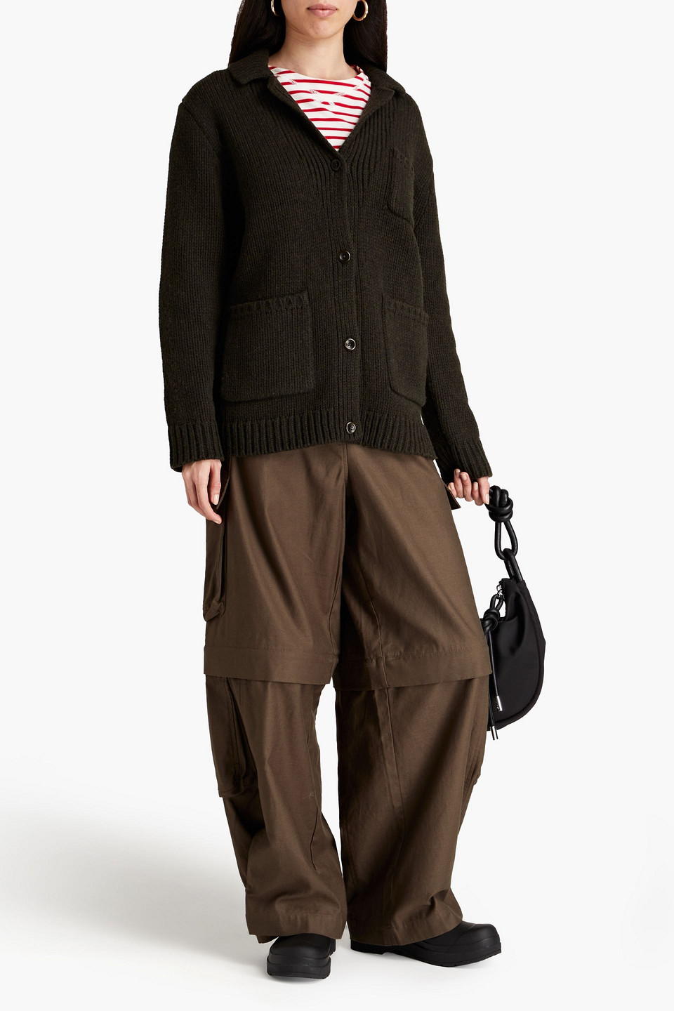 Alex Mill Sabine Merino Wool Cardigan In Dark Green