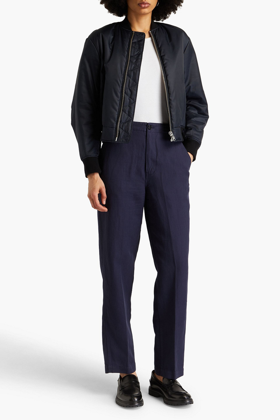 ALEX MILL KENNEDY LINEN, TENCEL™ AND COTTON-BLEND TWILL TAPERED PANTS