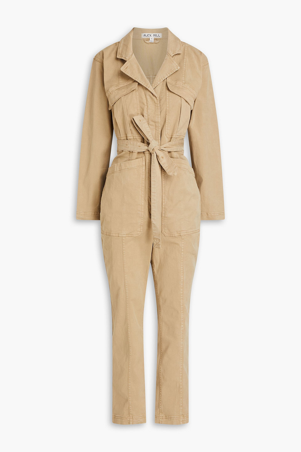 Alex Mill Expedition Cropped Tencel™-blend Twill Jumpsuit In Beige