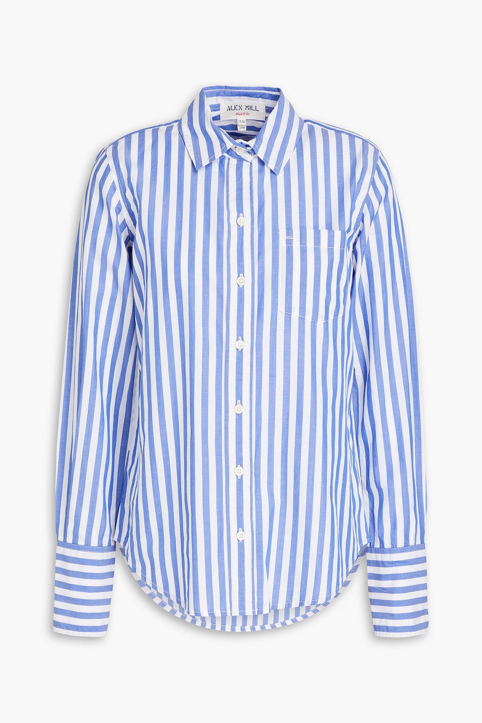 Alex Mill Wyatt Striped Cotton-poplin Shirt In Blue