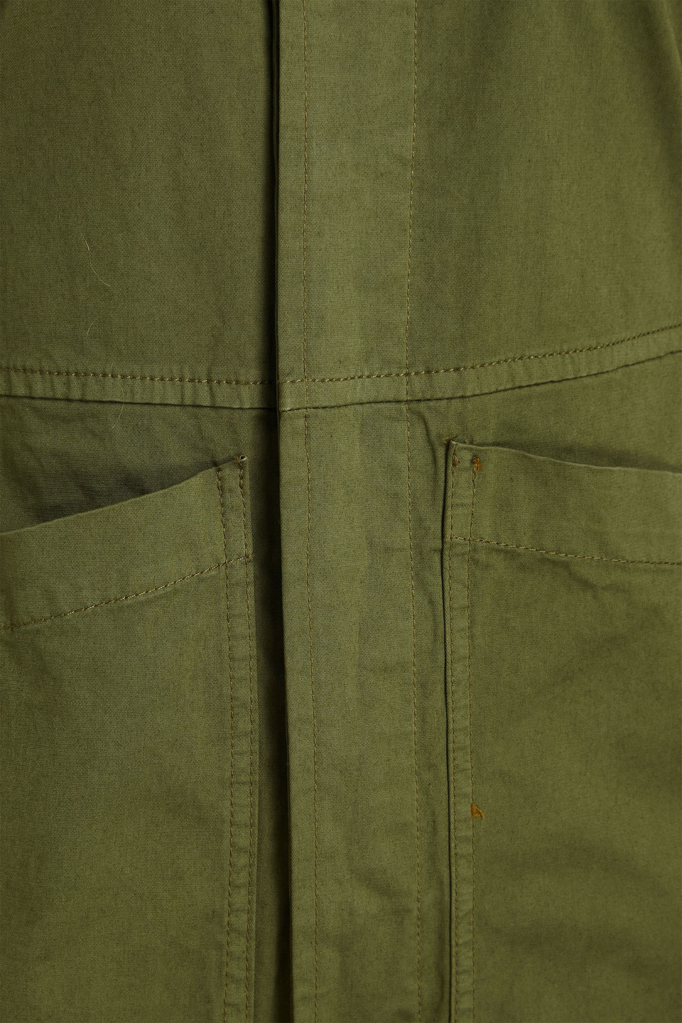 Alex Mill Standard Cropped Stretch-cotton Jumpsuit In Army Green