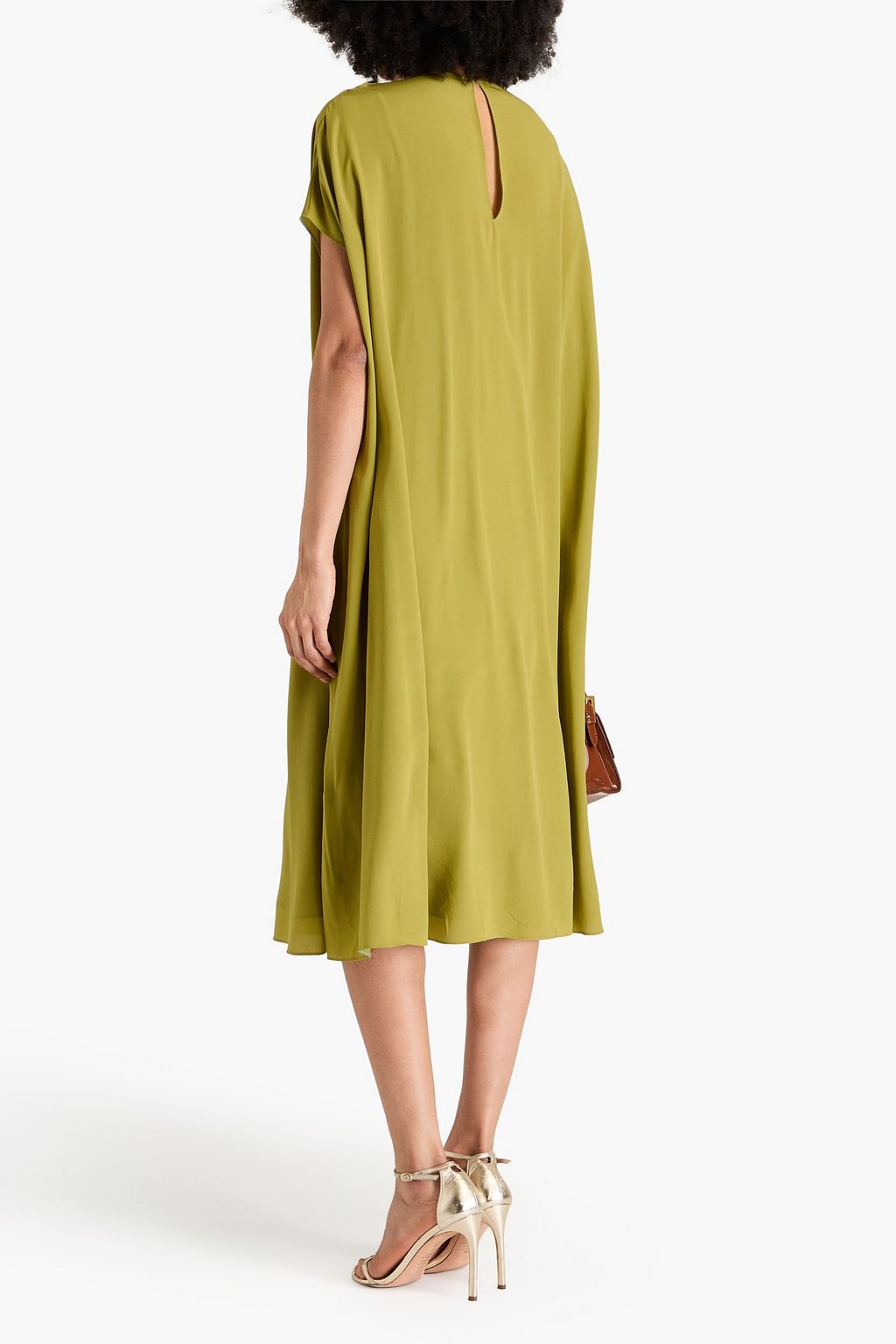 VALENTINO GARAVANI Oversized silk-crepe midi dress