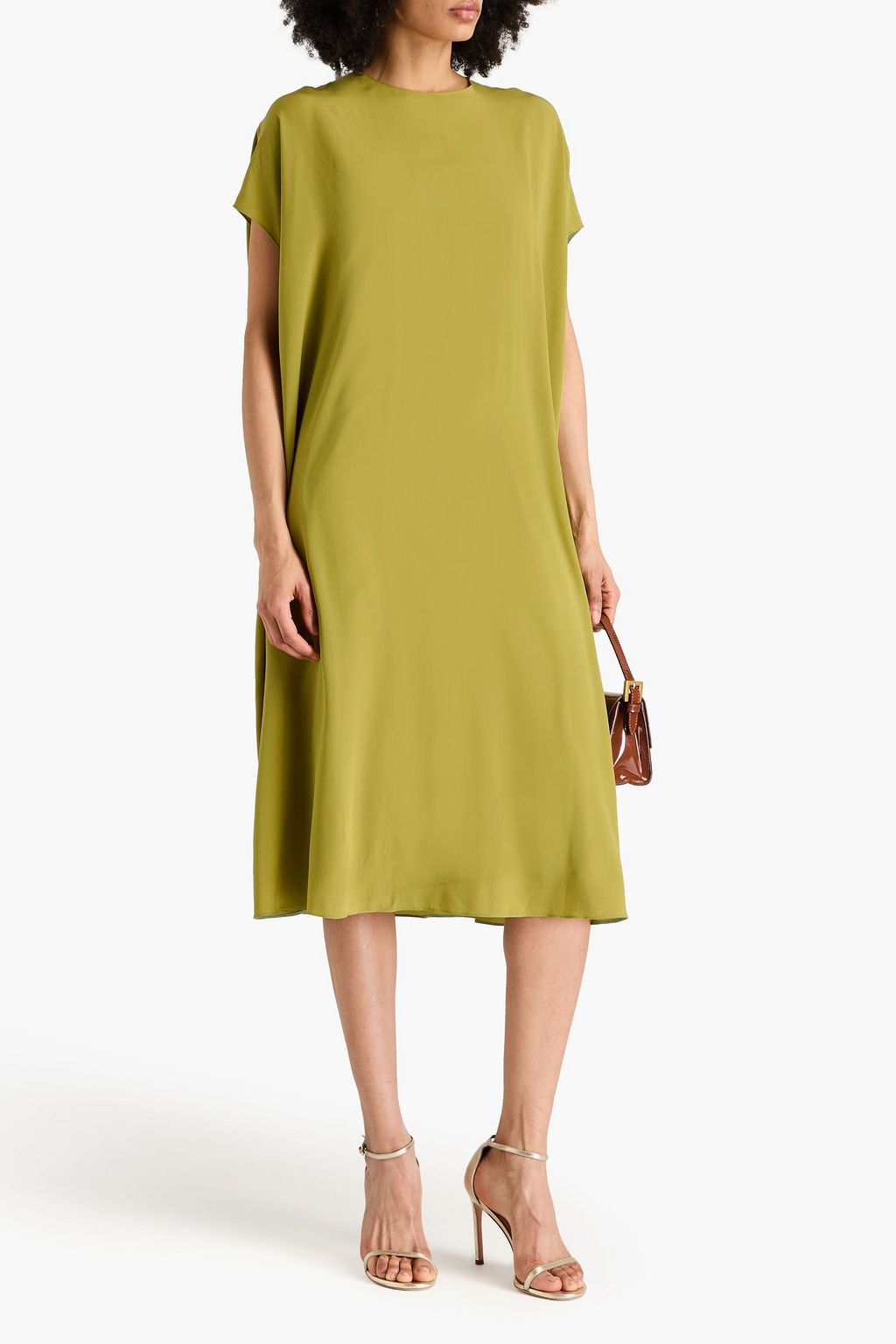 VALENTINO GARAVANI Oversized silk-crepe midi dress
