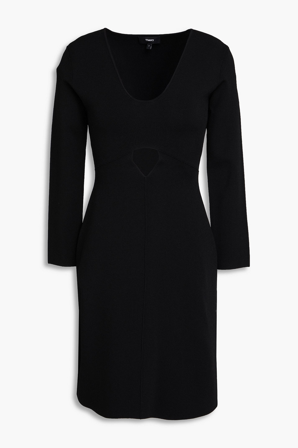 theory black mini dress JULIE Bustier Slit Front Fitted Dress 4 (MEDIUM) / Black