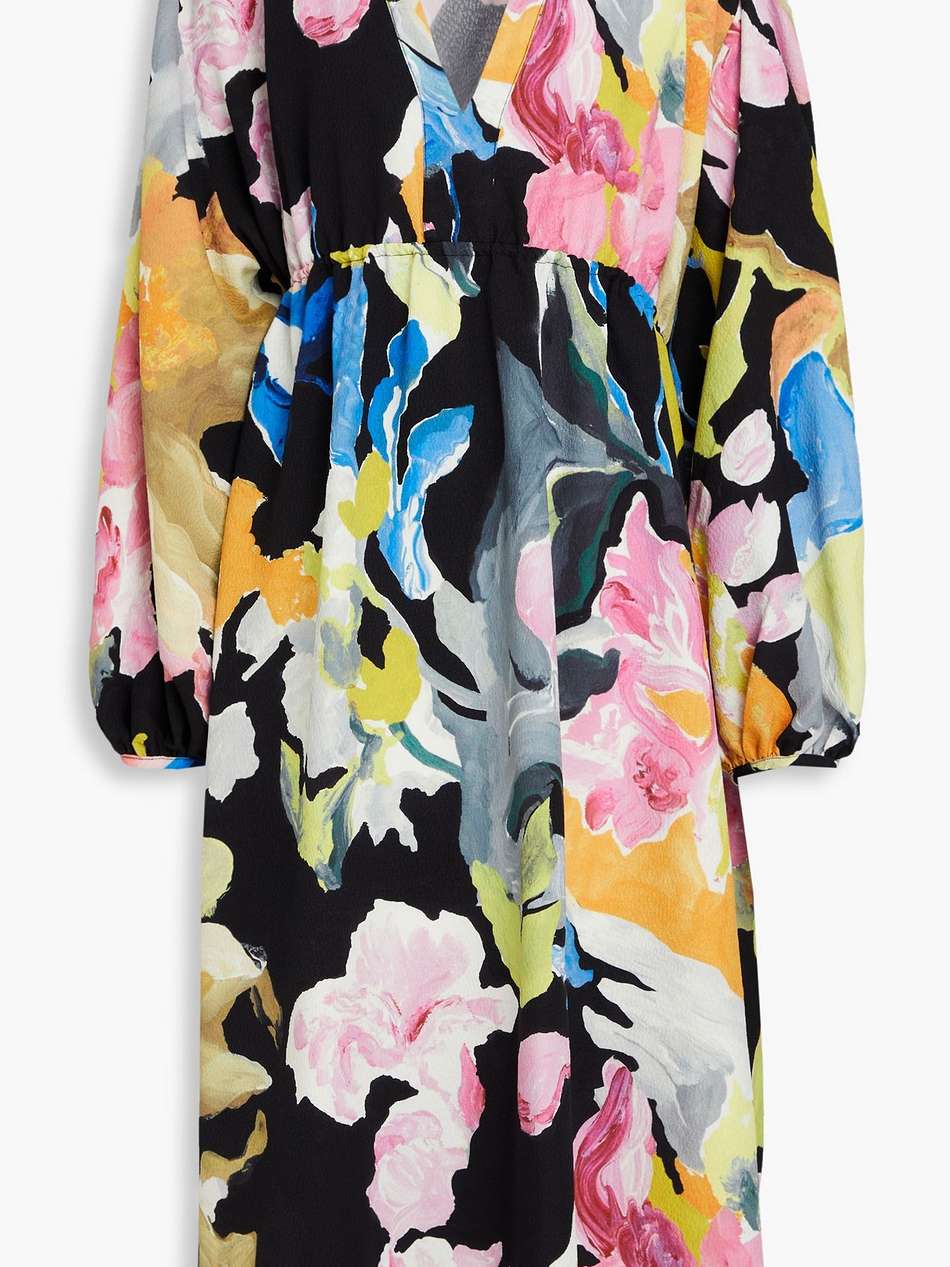 veroma printed crepe midi dress