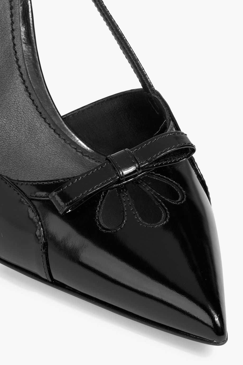 DOLCE&GABBANA Bow-detailed cutout leather pumps