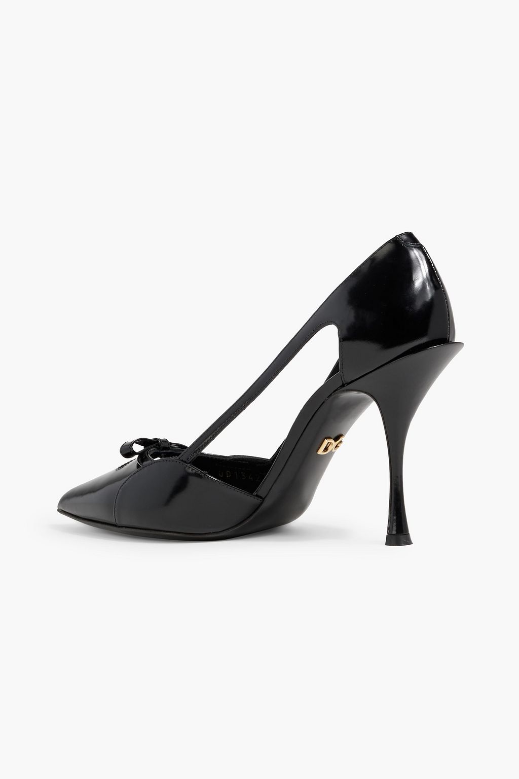 DOLCE&GABBANA Bow-detailed cutout leather pumps