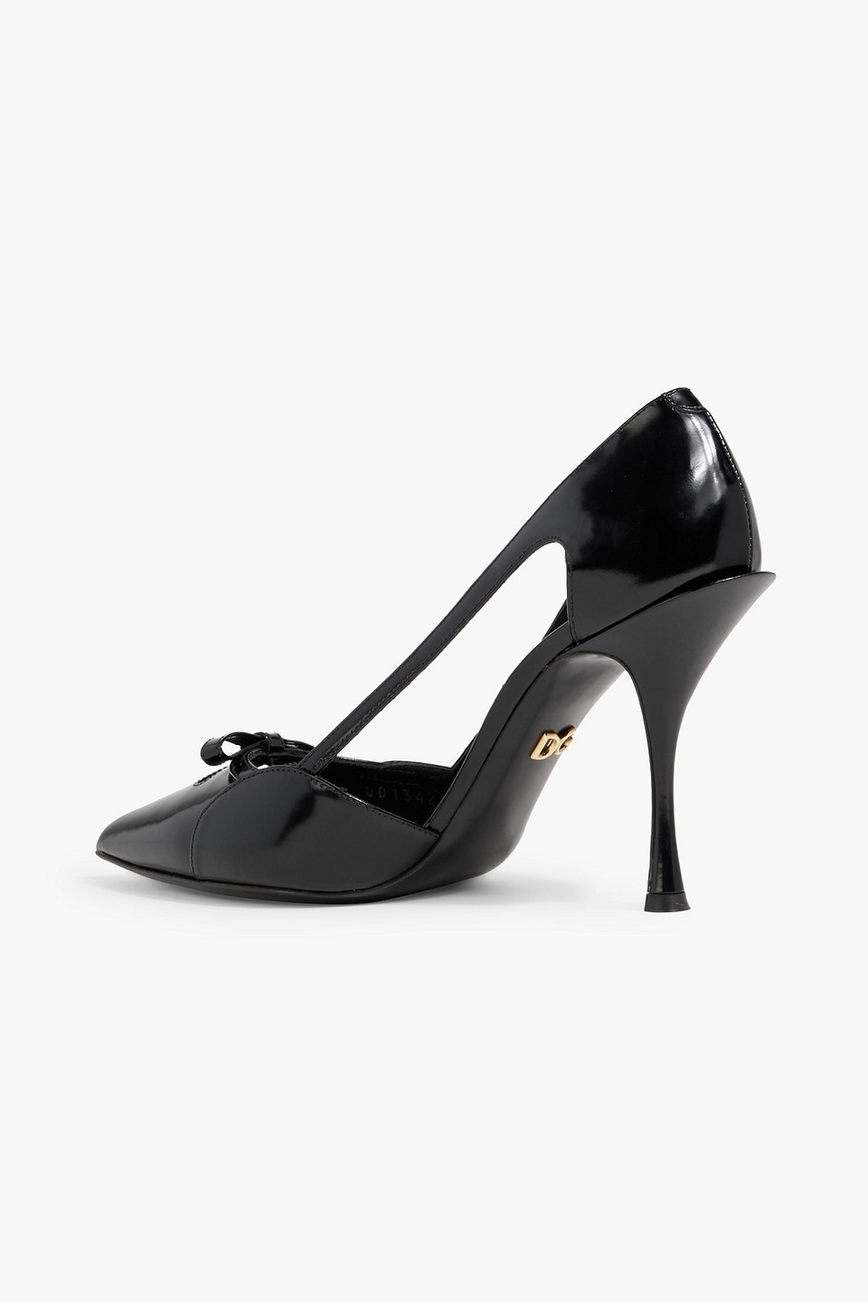 Dolce & Gabbana Bow-detailed Cutout Leather Pumps In Black