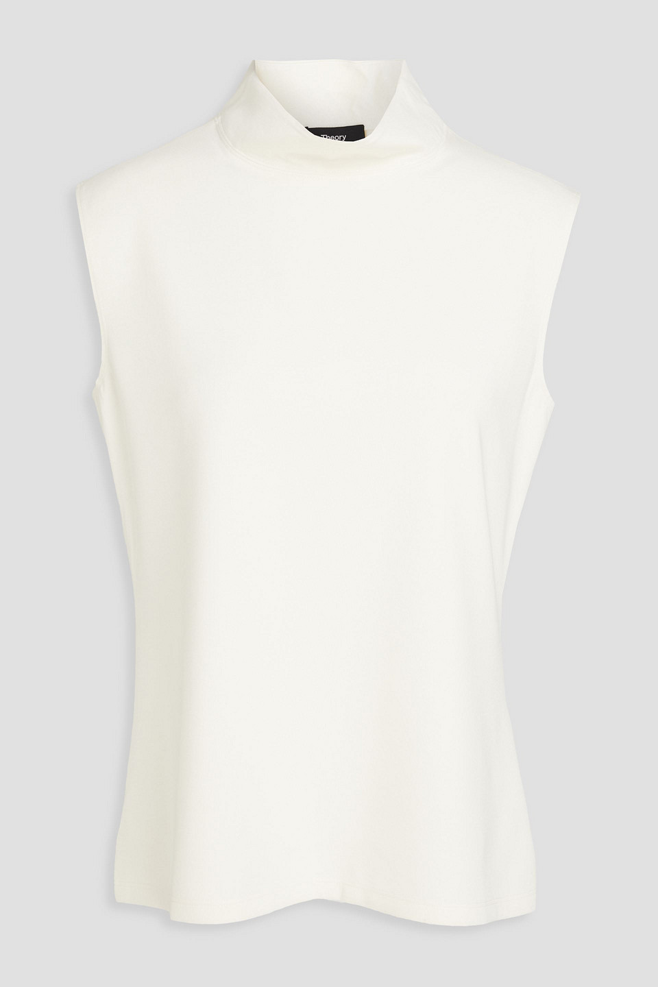 Theory Wendel Sleeveless Turtleneck Top In Ivory