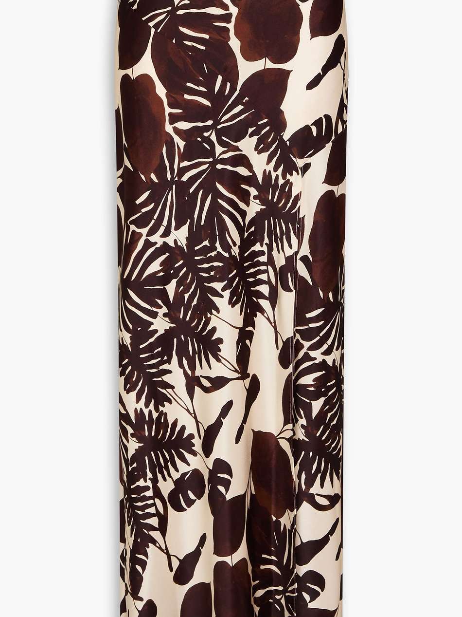 printed satin maxi skirt