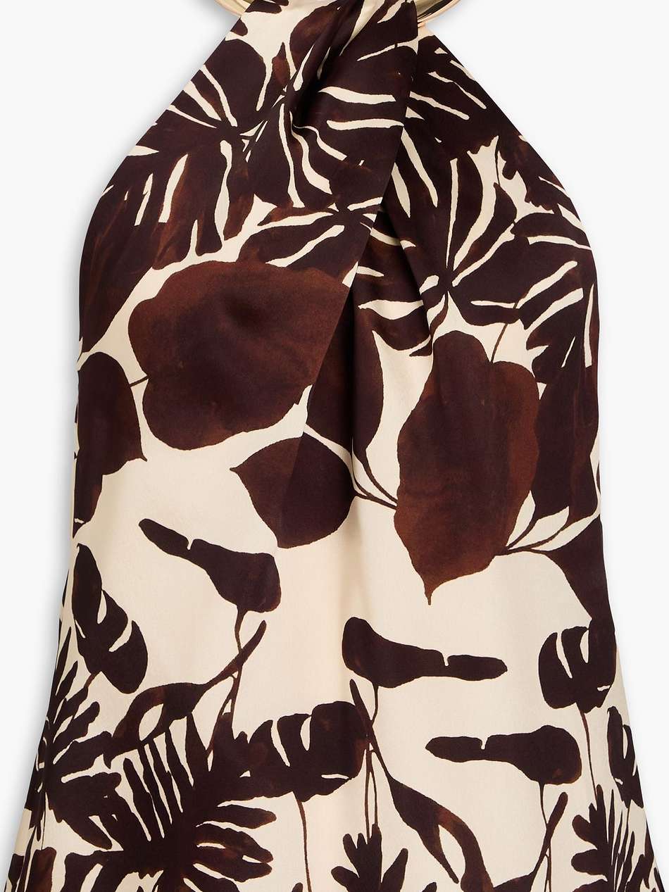 printed satin halterneck top