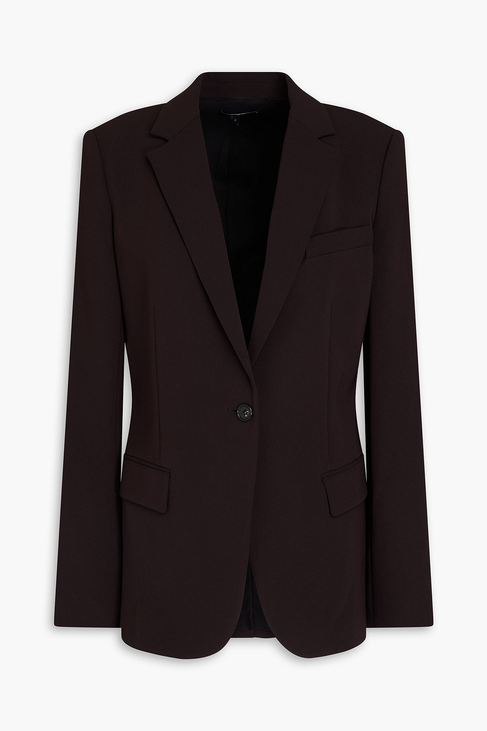 Theory Crepe Blazer In Dark Brown