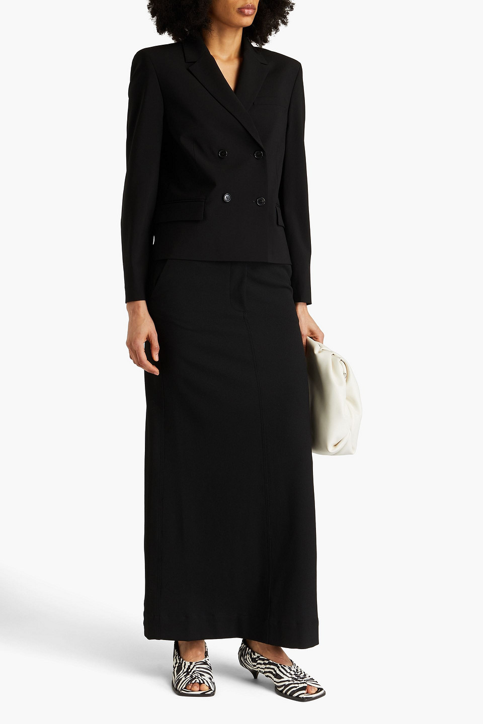 THEORY DOUBLE-BREASTED WOOL-BLEND BLAZER