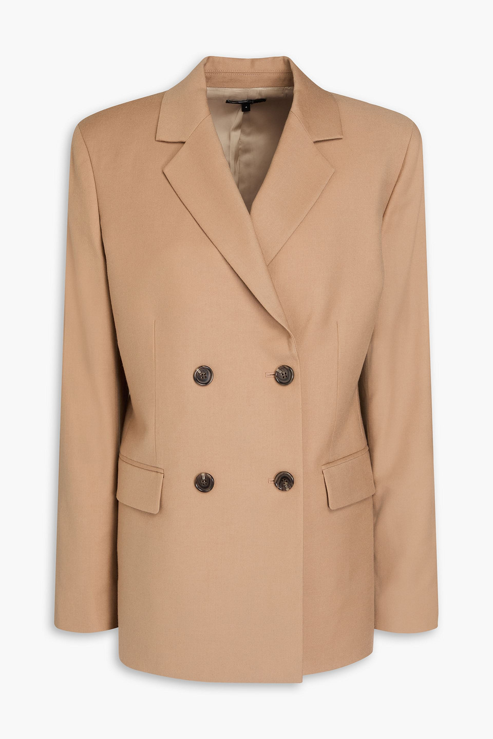 Theory - Double-breasted wool-twill blazer - Neutral - US 12