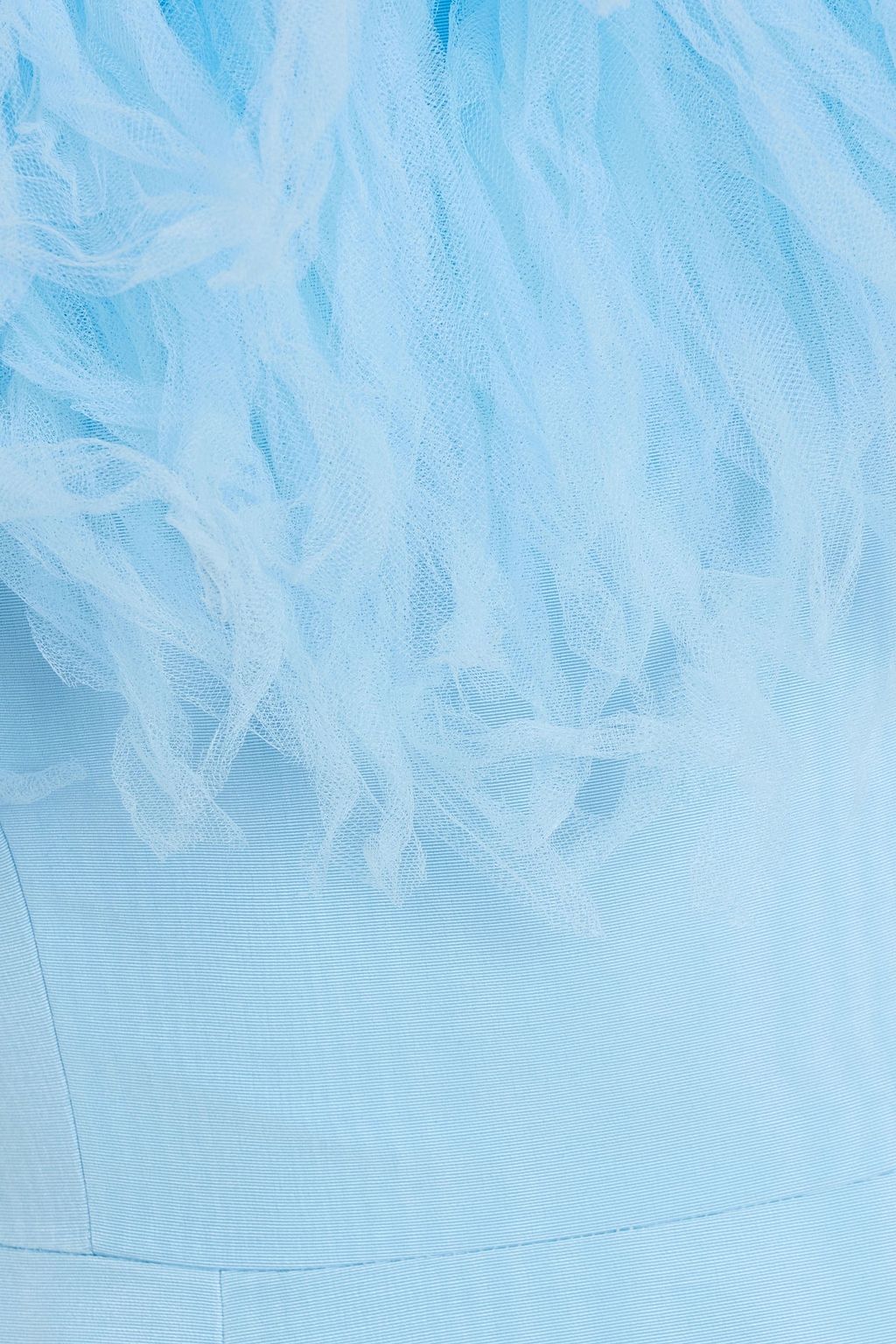 OSCAR DE LA RENTA Strapless tulle and cotton-blend moire mini dress