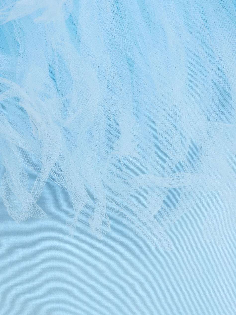 strapless tulle and cotton-blend moire mini dress