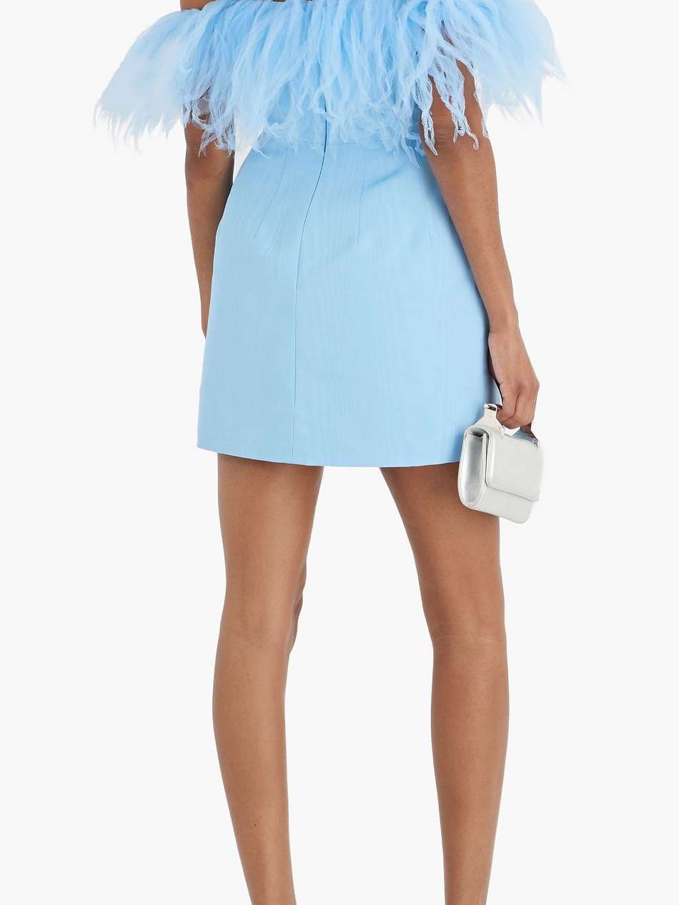 strapless tulle and cotton-blend moire mini dress