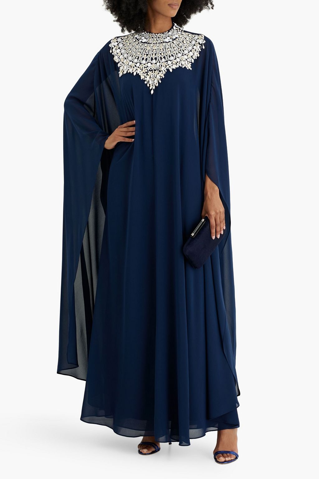 Badgley mischka navy gown online