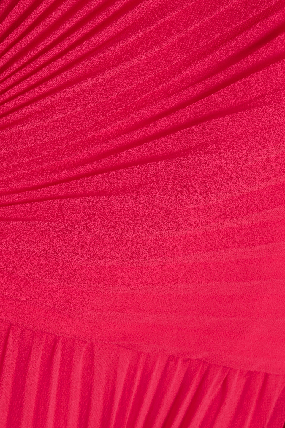Badgley Mischka Plissé-chiffon Gown In Papaya