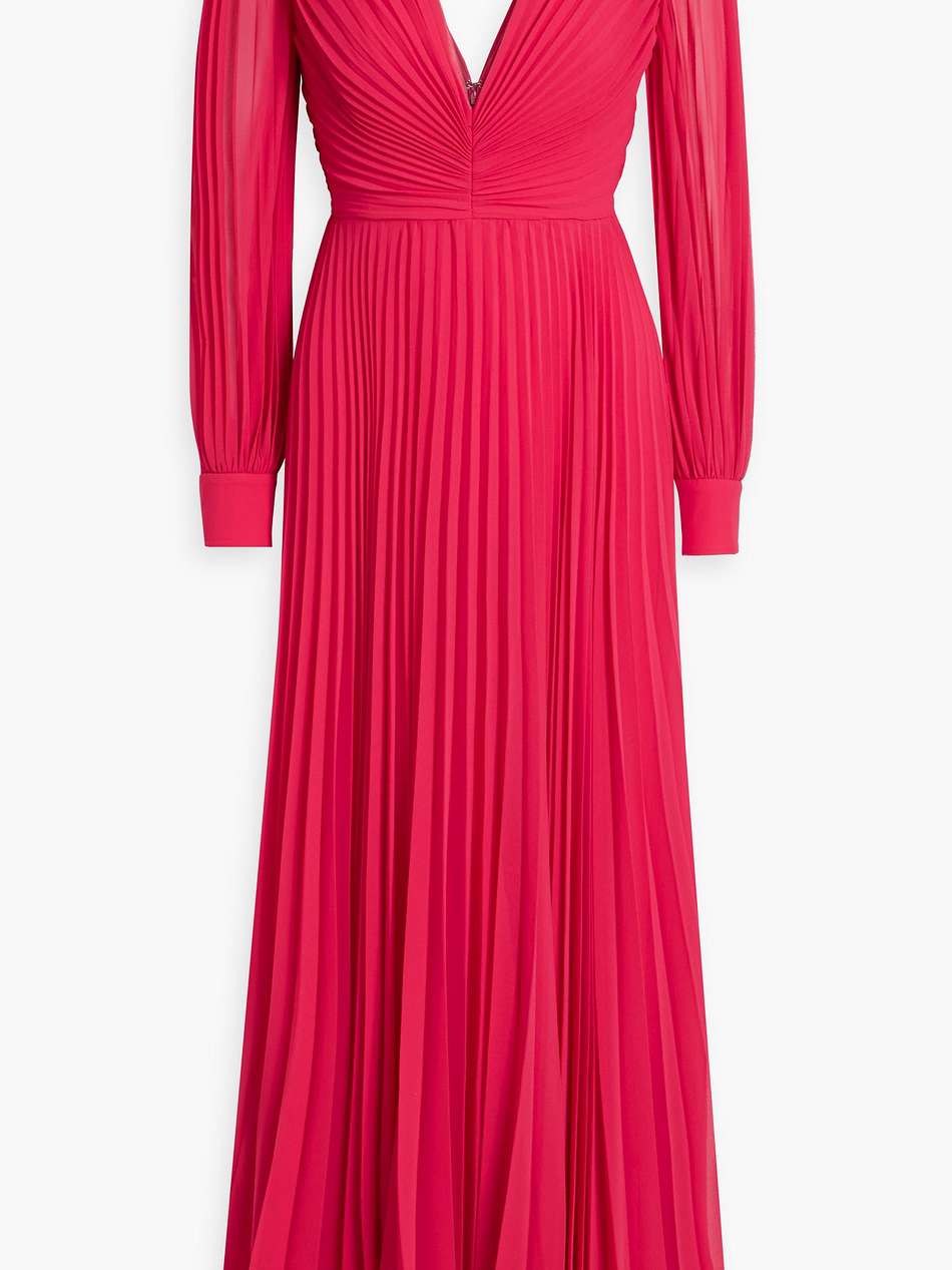plissé-chiffon gown