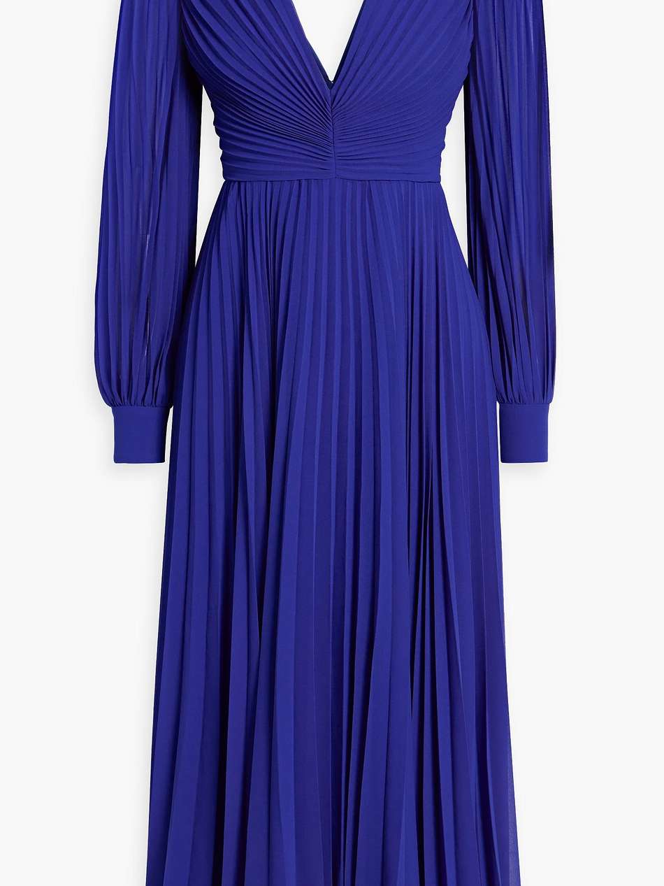 plissé-chiffon midi dress