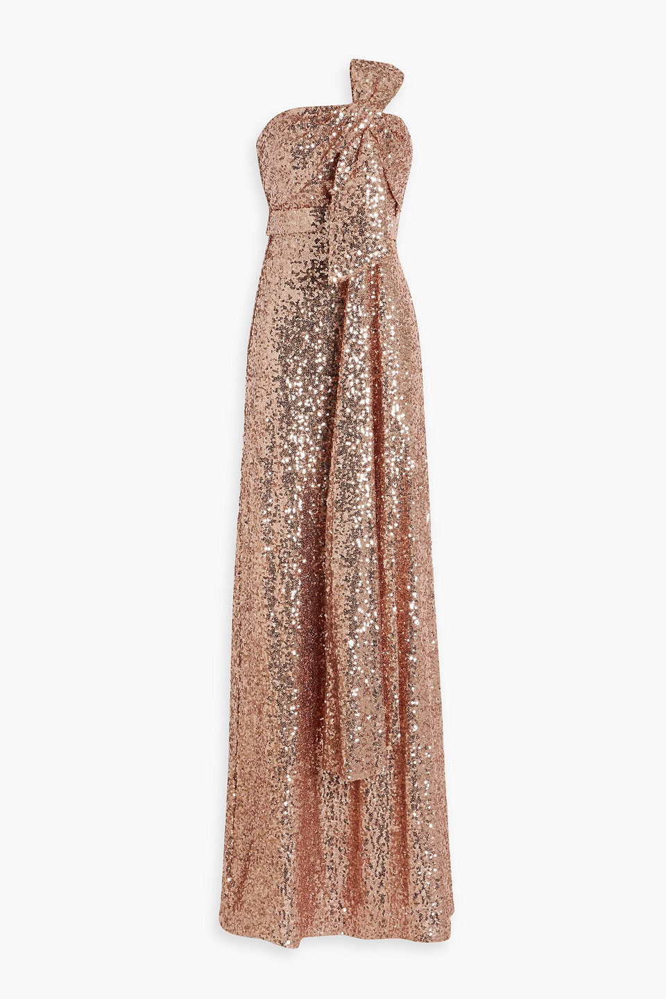 Badgley Mischka Women's Strapless Sequined Bow Gown In Rose Gold