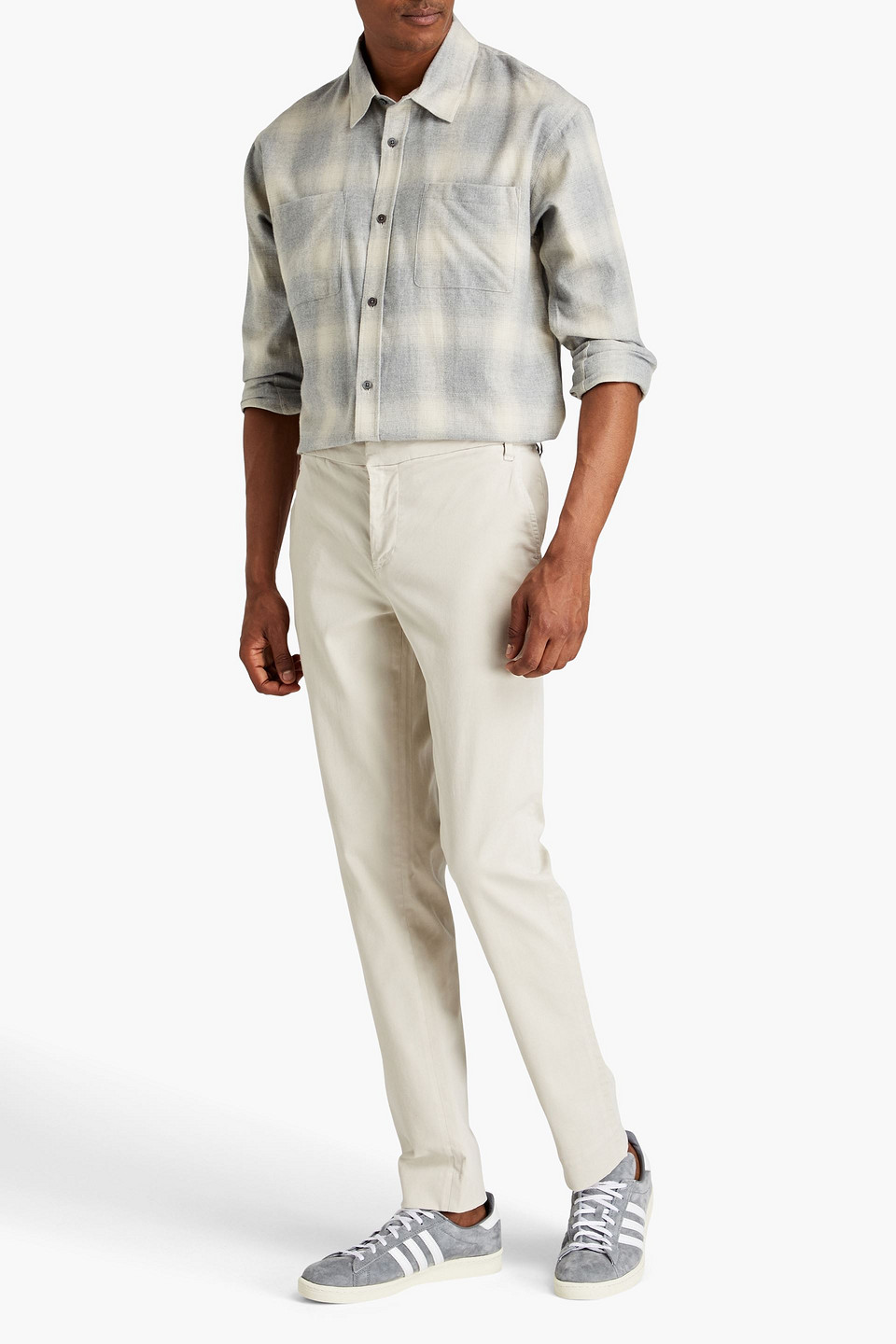 Frame Slim-fit Lyocell-blend Moleskin Chinos In Ecru