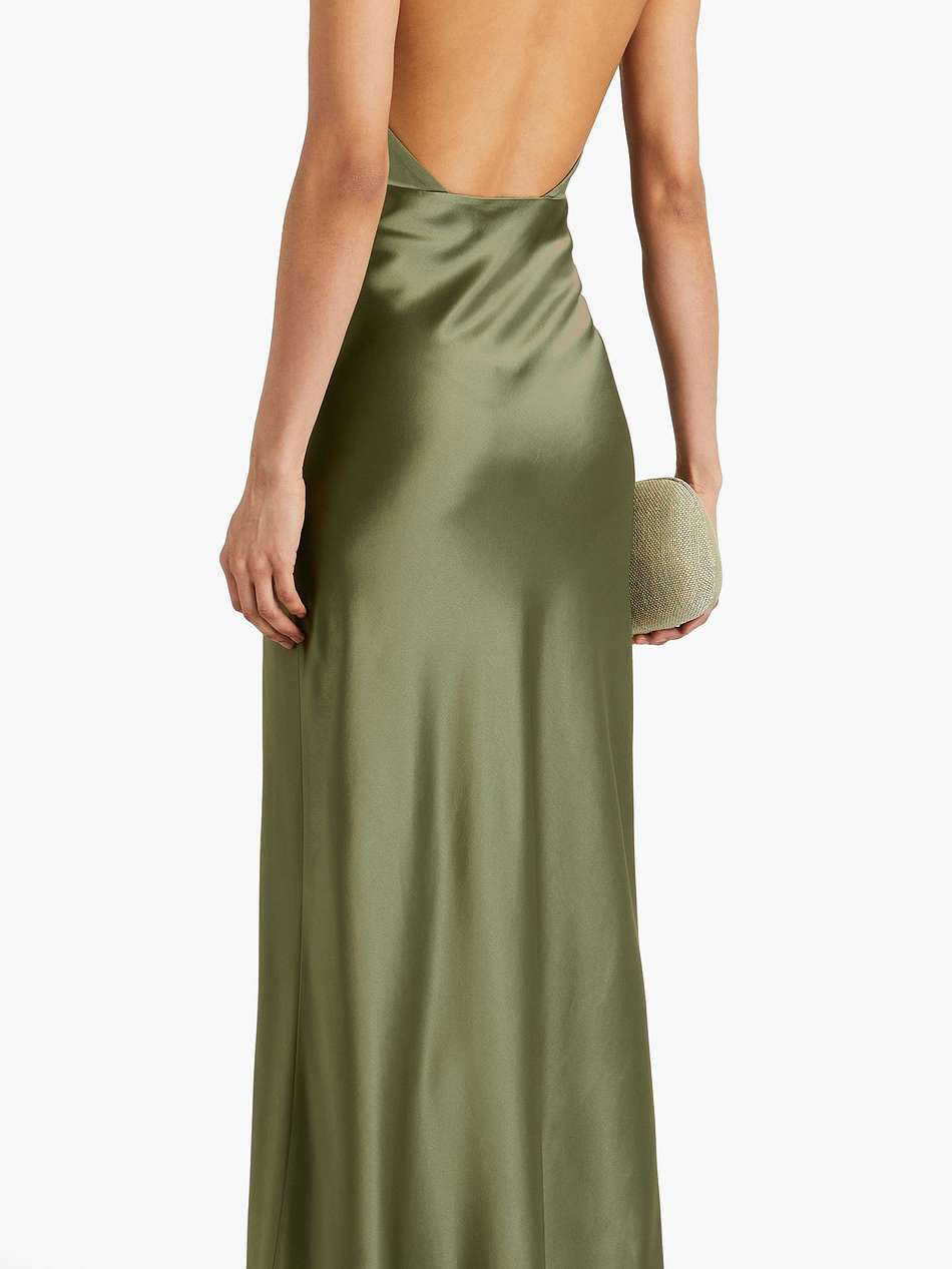 edyth open-back satin halterneck gown