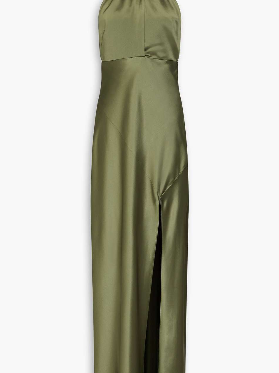 edyth open-back satin halterneck gown