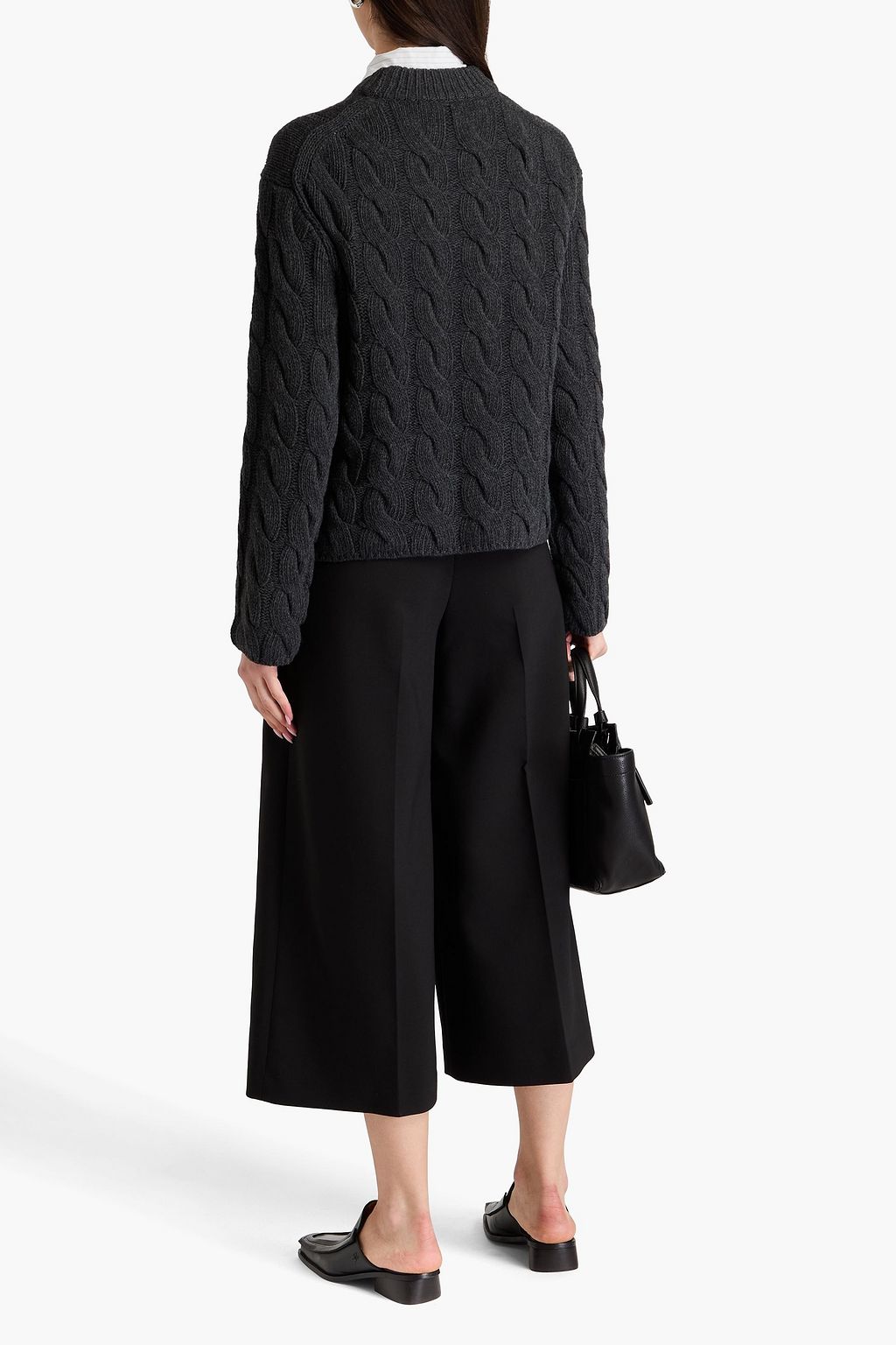 THEORY Pullover aus einer Woll-Kaschmirmischung mit Zopfstrickmuster
