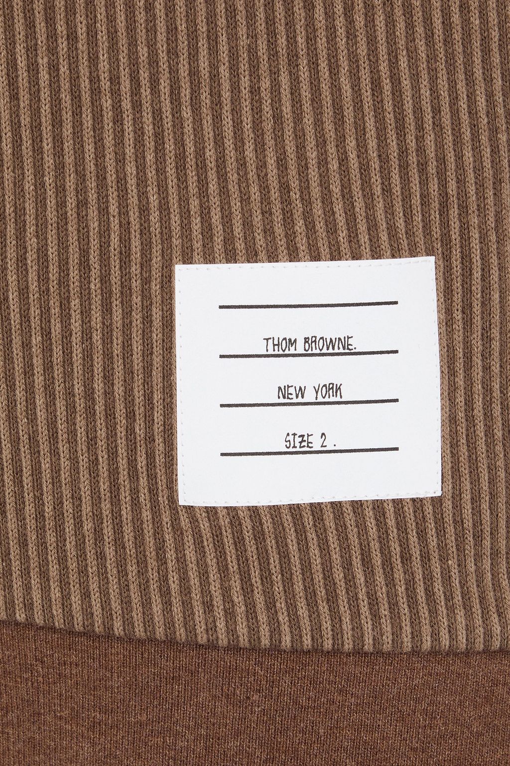 THOM BROWNE Ribbed cotton polo shirt