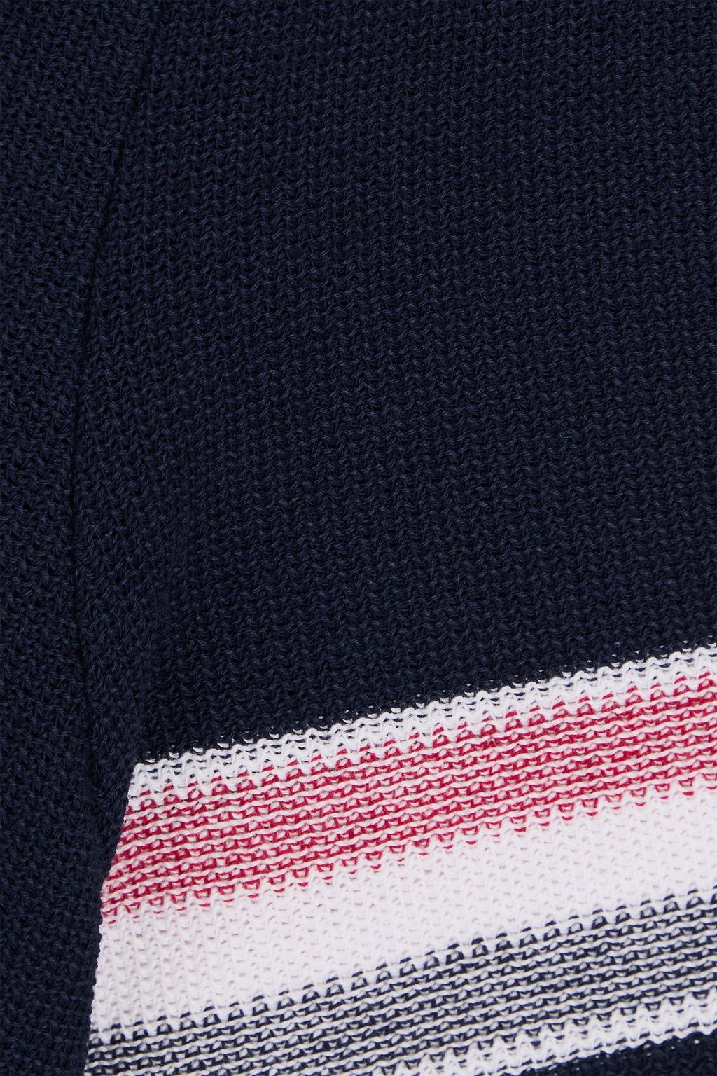 THOM BROWNE تي شيرت من القطن بحواف مخططة