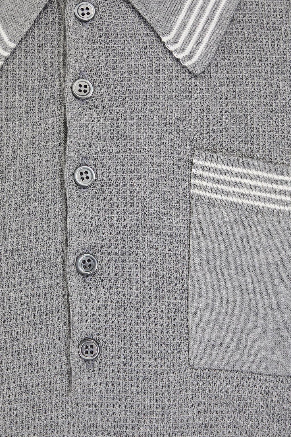 THOM BROWNE قميص بولو من القطن بحبكة بوانتيل