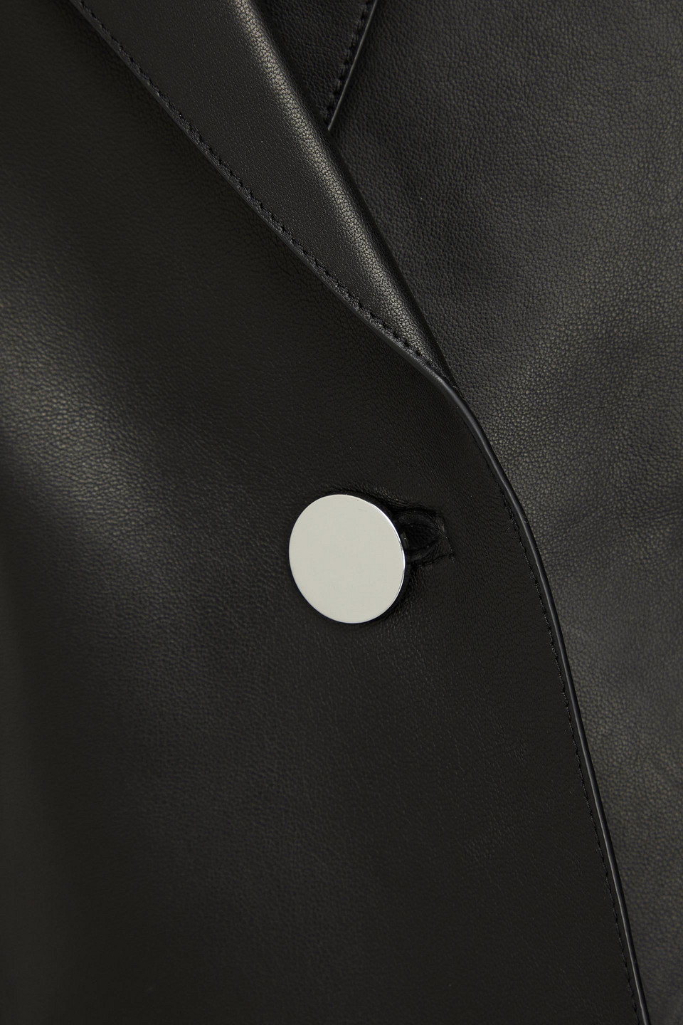 Theory Single Button Leather Blazer In Black
