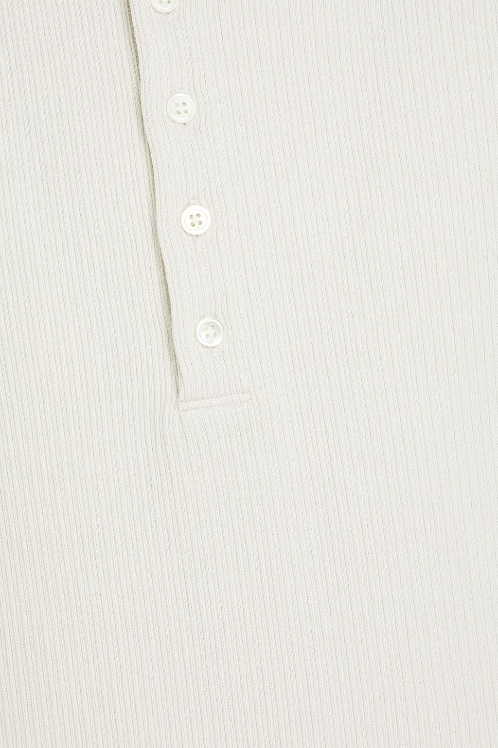 THOM BROWNE Ribbed cotton polo shirt