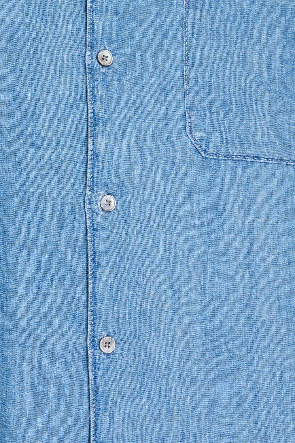 FRAME Cotton and linen-blend chambray shirt