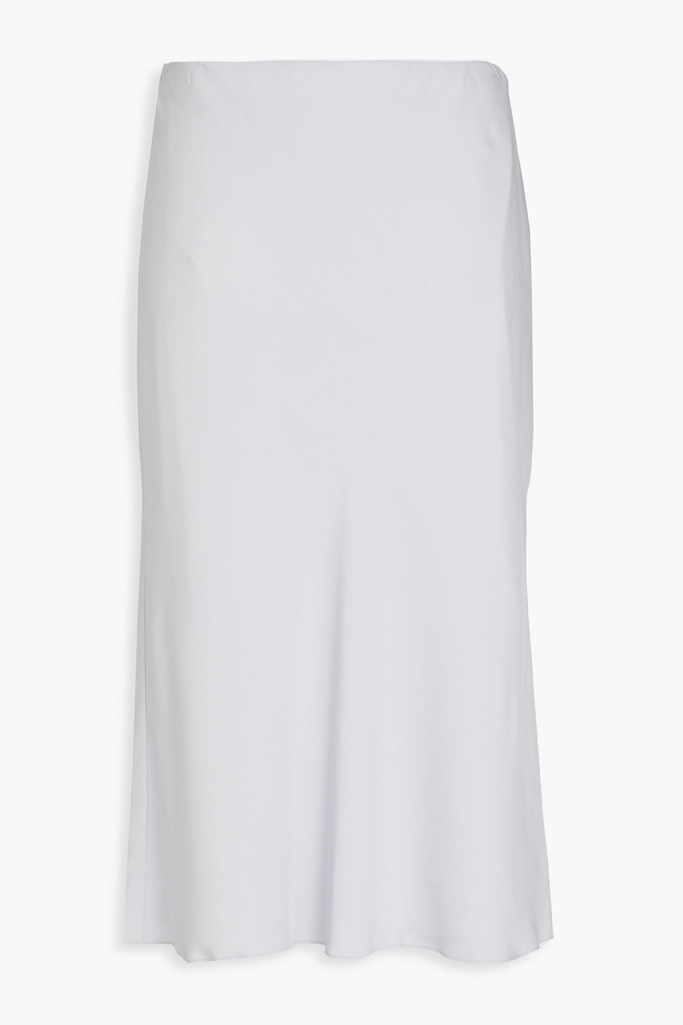 Theory Satin-finish Silk Midi Skirt In Grey