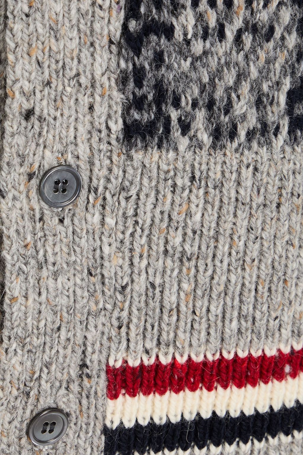 THOM BROWNE Checked jacquard-knit wool and mohair-blend cardigan