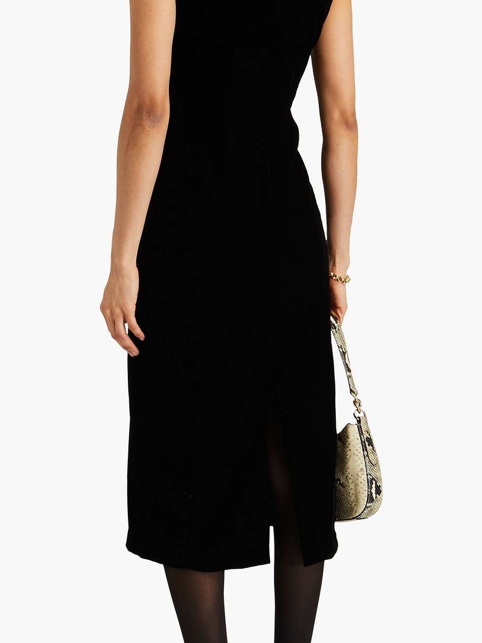 stretch-velvet midi dress