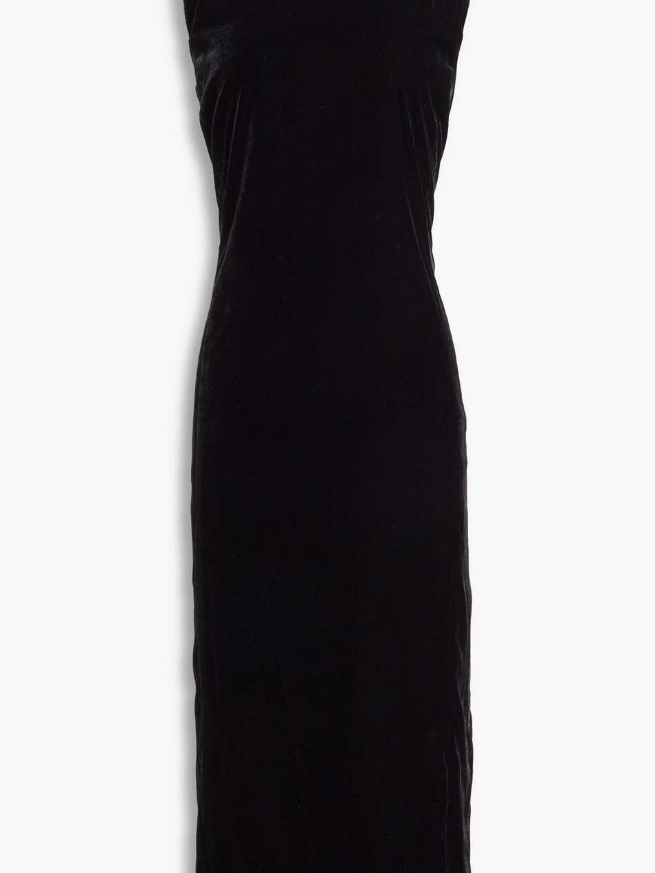 stretch-velvet midi dress