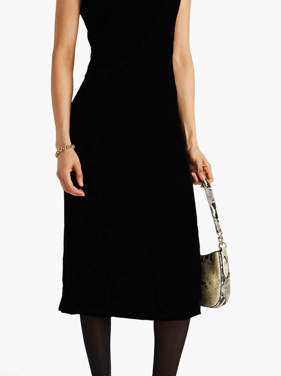 stretch-velvet midi dress