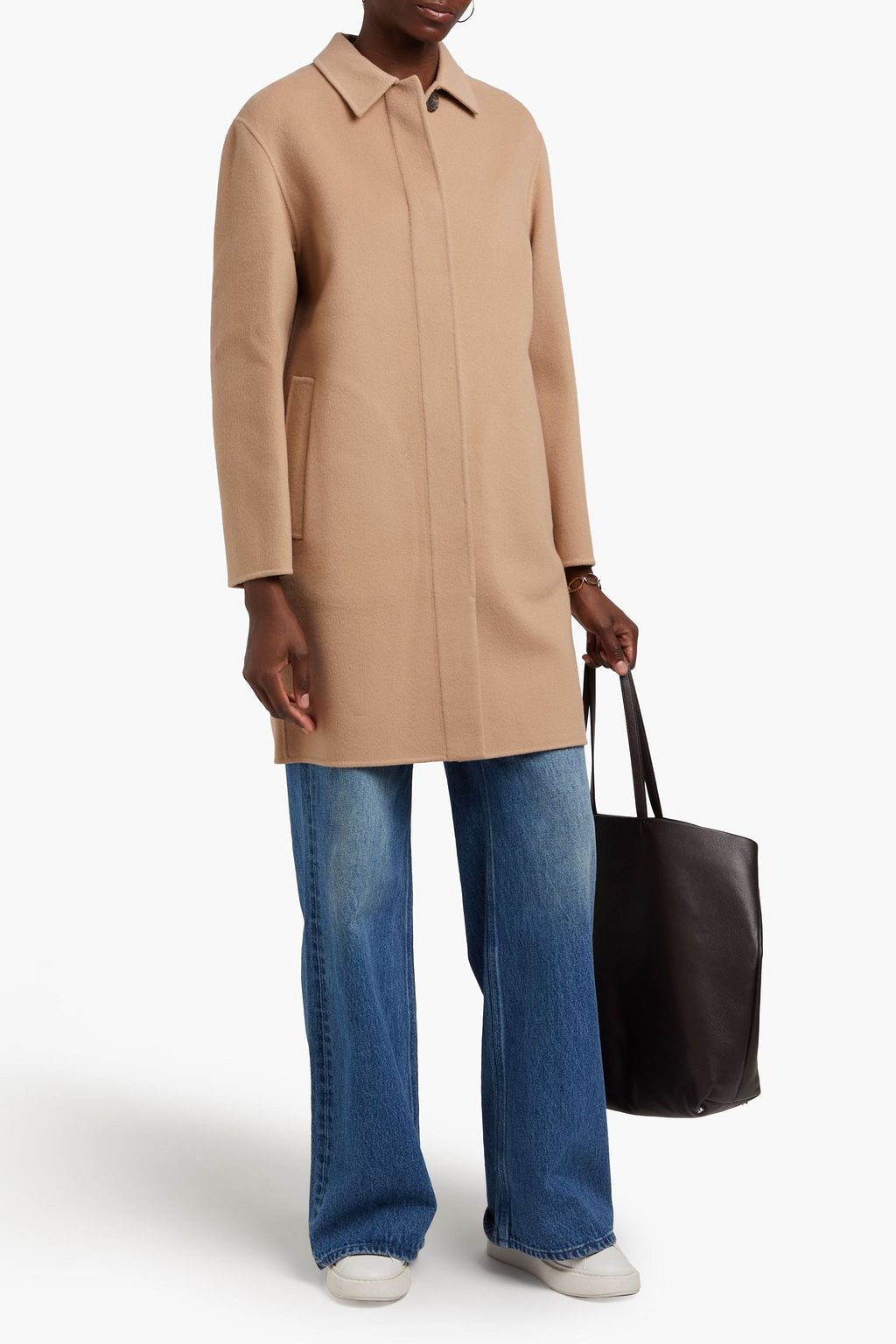 THEORY Brushed wool and cashmere-blend felt coat