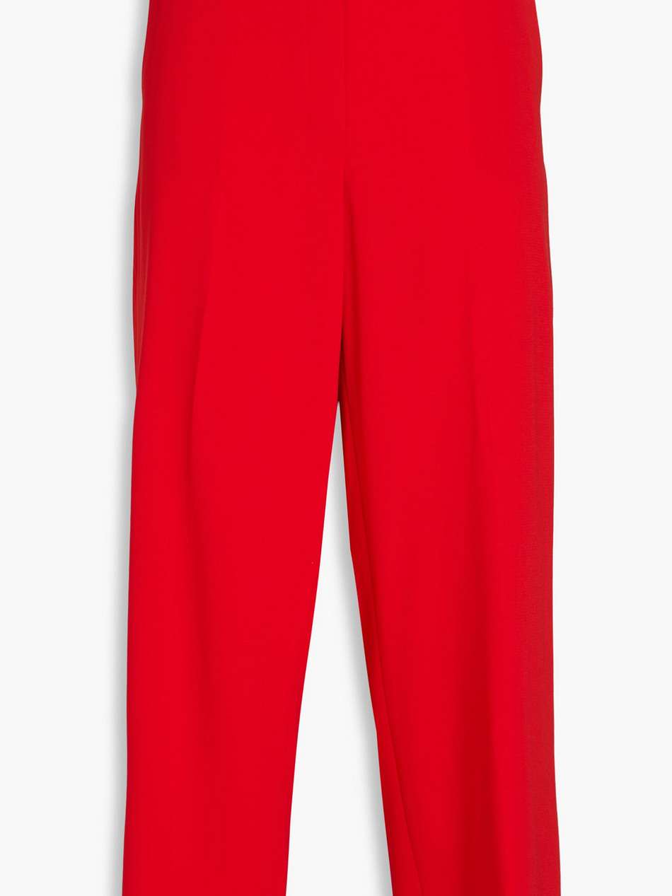 cropped crepe straight-leg pants