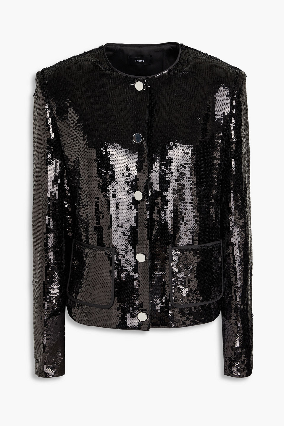 Theory Sequined Satin Jacket In Black