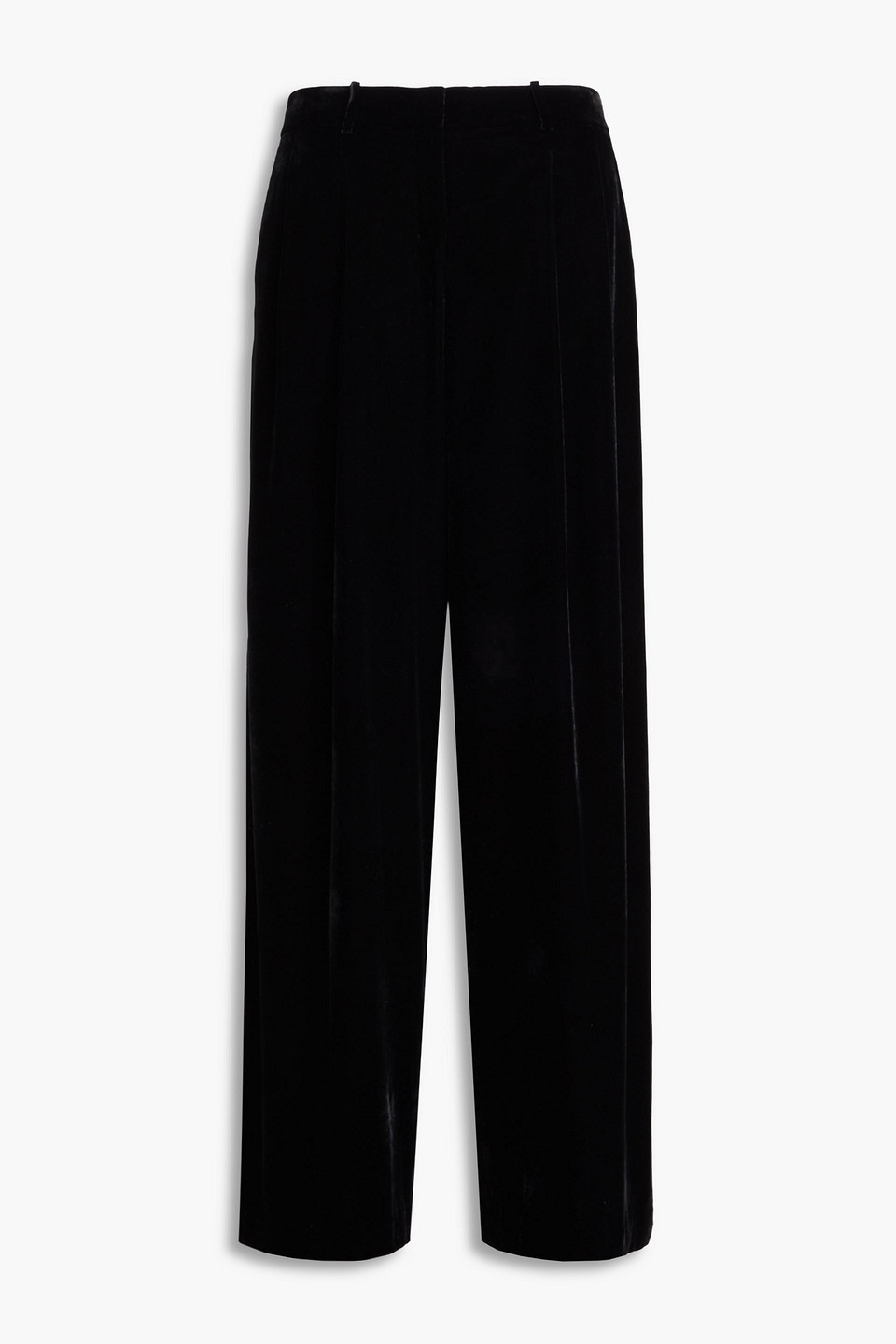 Theory Velvet Wide-leg Pants In Black