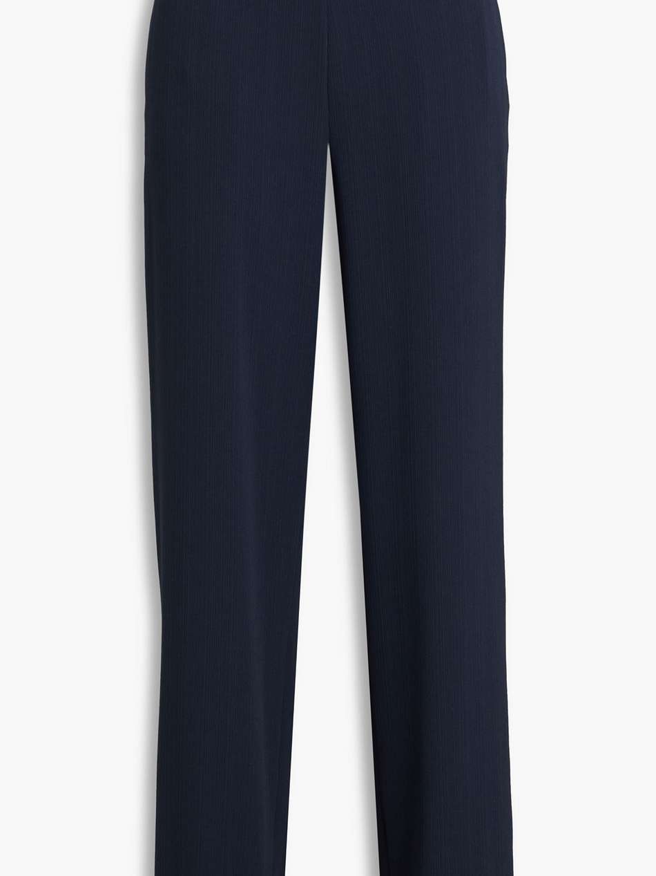 crepon straight-leg pants